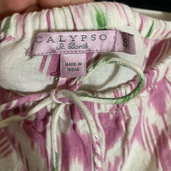 Calypso St Barth Women’s Size Small Garudi Jumpsuit Coconut Ikat Pattern NWT - Picture 7 of 8